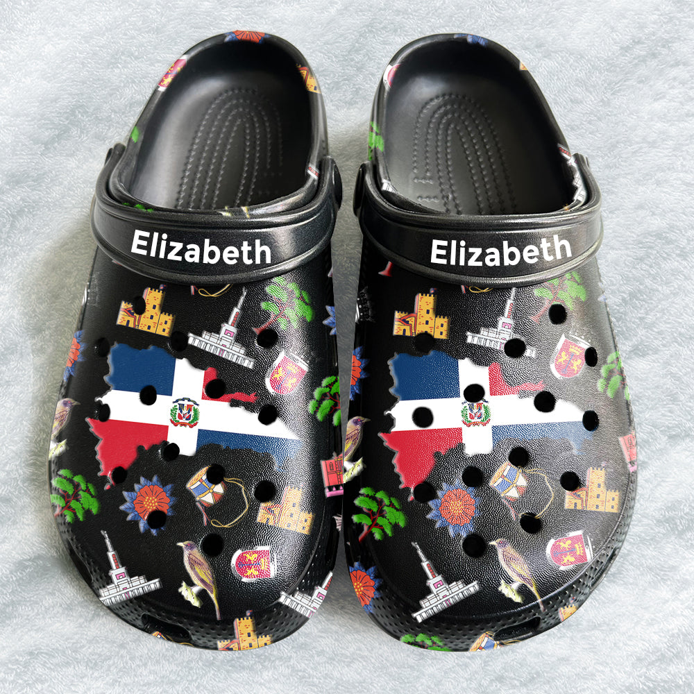 Dominican Customized Clogs Shoes With Dominican Flag And Symbols v2