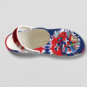 Dominican Personalized Clogs Shoes With Symbols Tie Dye