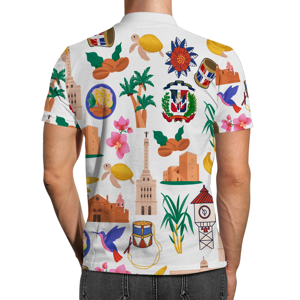 Dominican Republic Flag With Symbols Polo Shirt