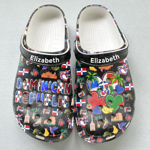 Personalized Dominican Heart Clogs Shoes