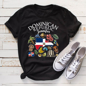 Customized Dominican Republic T-shirt With Symbols And Name v2