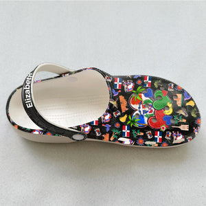 Personalized Dominican Heart Clogs Shoes