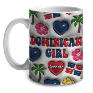 Dominican Girl Coffee Mug Cup With Custom Your Name