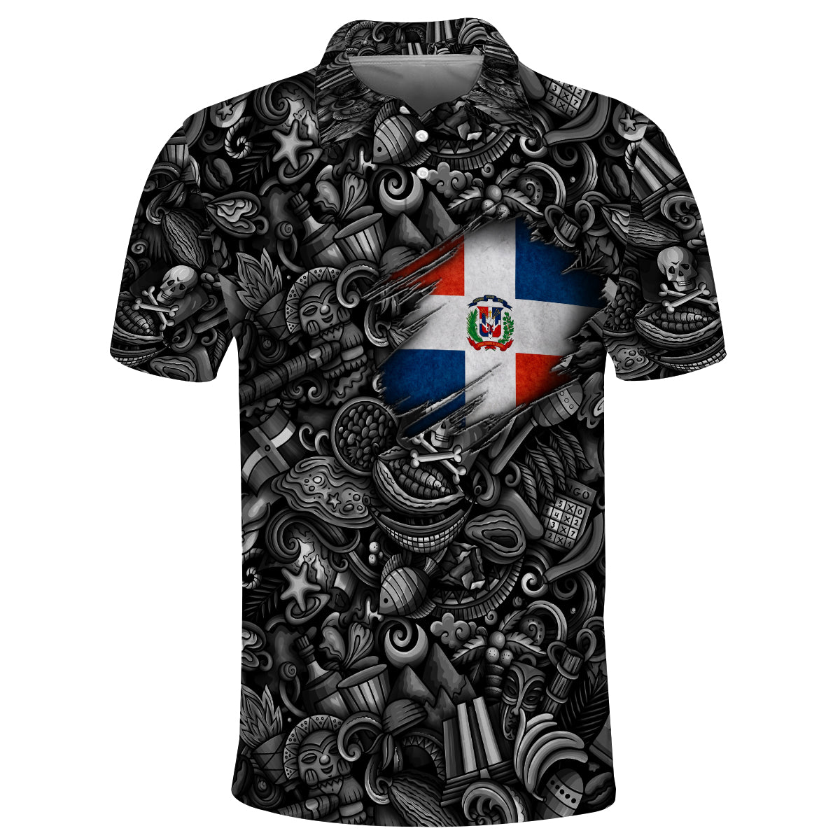 Dominican Republic Polo Shirt With Dominican Republic Flag