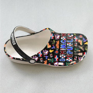 Personalized Dominican Heart Clogs Shoes