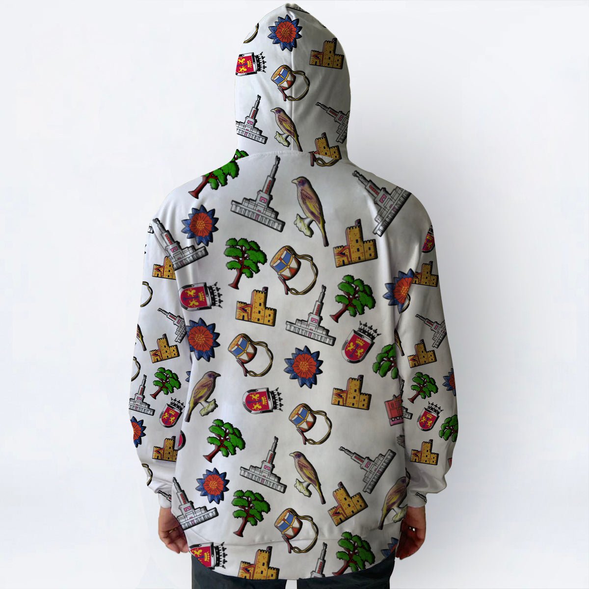 Dominican All Over Print Hoodie With Dominican Flag And Symbols