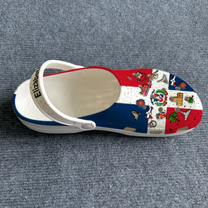 Dominican Flag Symbols Personalized Clogs Shoes