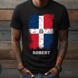 Dominican Flag Personalized T-shirt With Symbols