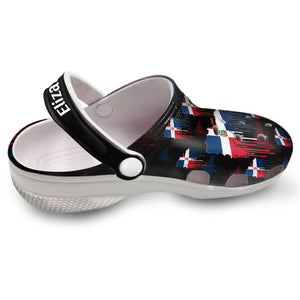 Beautiful Dominican Flag Personalized Clogs Shoes