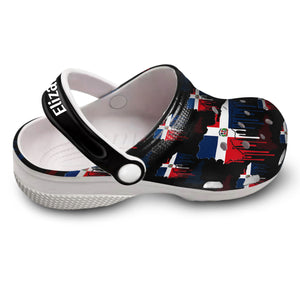 Beautiful Dominican Flag Personalized Clogs Shoes