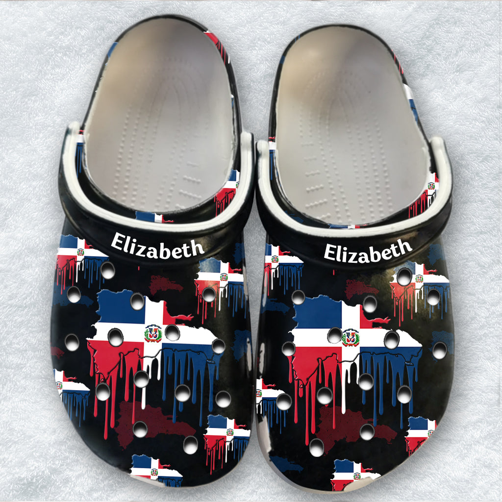 Beautiful Dominican Flag Personalized Clogs Shoes