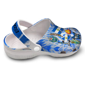 El Salvador Personalized Clogs Shoes With Symbols Tie Dye