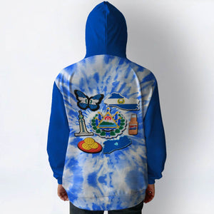 El Salvador Flag Hoodie With Symbols Tie Dye