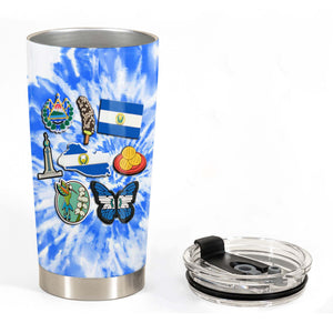 El-Salvador Personalized Tumbler With Symbols Tie Dye