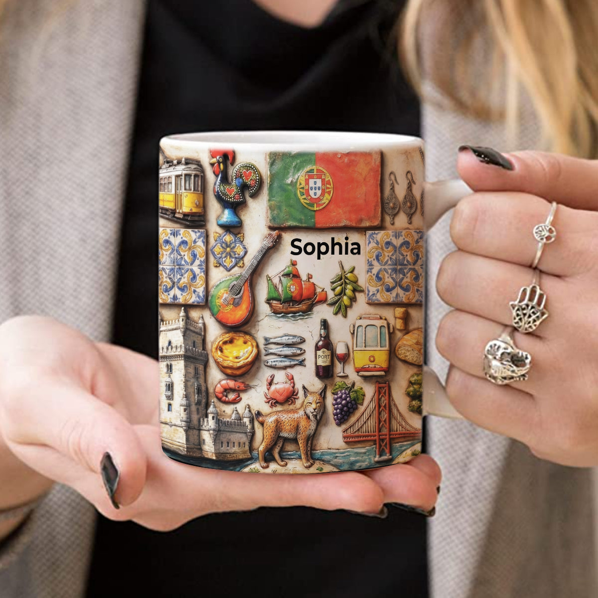 Custom Portugal Map Symbols Mug With Portugal Style