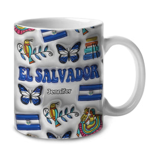 El Salvador Coffee Mug Cup With Custom Your Name