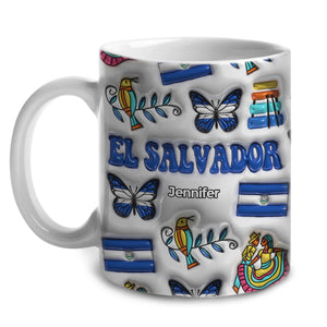 El Salvador Coffee Mug Cup With Custom Your Name