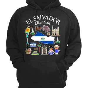 Customized El Salvador T-shirt With Symbols And Name