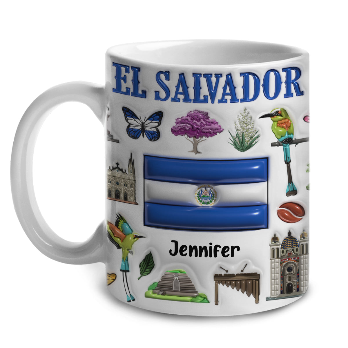 Custom El Salvador Coffee Mug Cup With Your Name