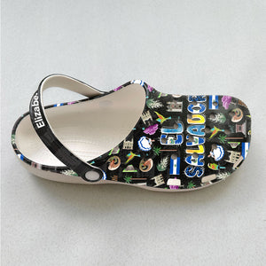 Personalized El Salvador Heart Clogs Shoes