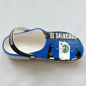 Custom El Salvador Flag Clogs Shoes With Vintage Flag