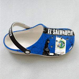 Custom El Salvador Flag Clogs Shoes With Vintage Flag