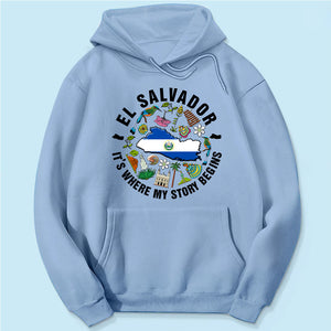 El Salvador It's Where My Story Begins T-shirt, Symbols