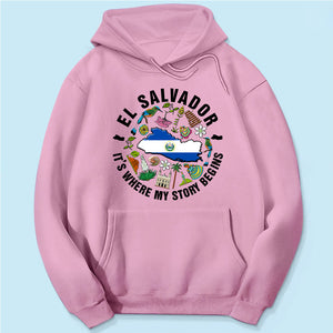 El Salvador It's Where My Story Begins T-shirt, Symbols