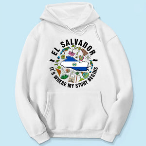 El Salvador It's Where My Story Begins T-shirt, Symbols