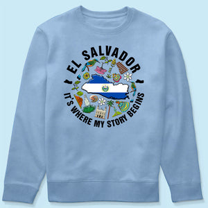 El Salvador It's Where My Story Begins T-shirt, Symbols