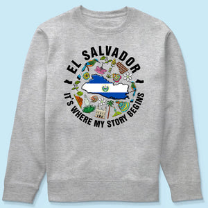 El Salvador It's Where My Story Begins T-shirt, Symbols