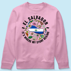 El Salvador It's Where My Story Begins T-shirt, Symbols