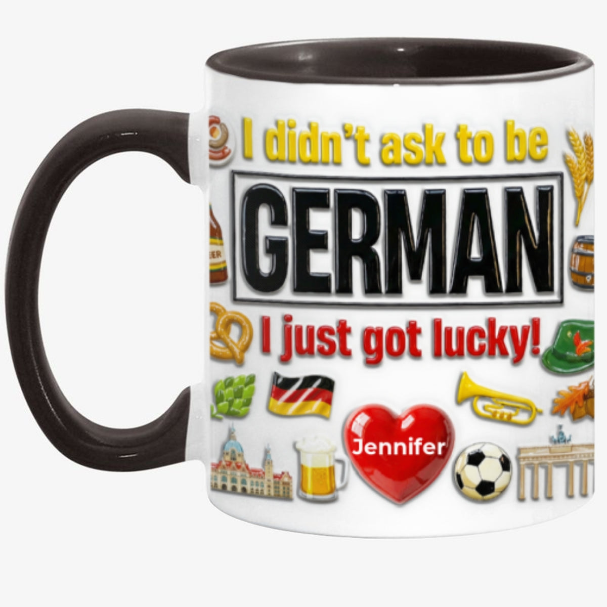Custom Germany German I Just Got Lucky Accent Mug
