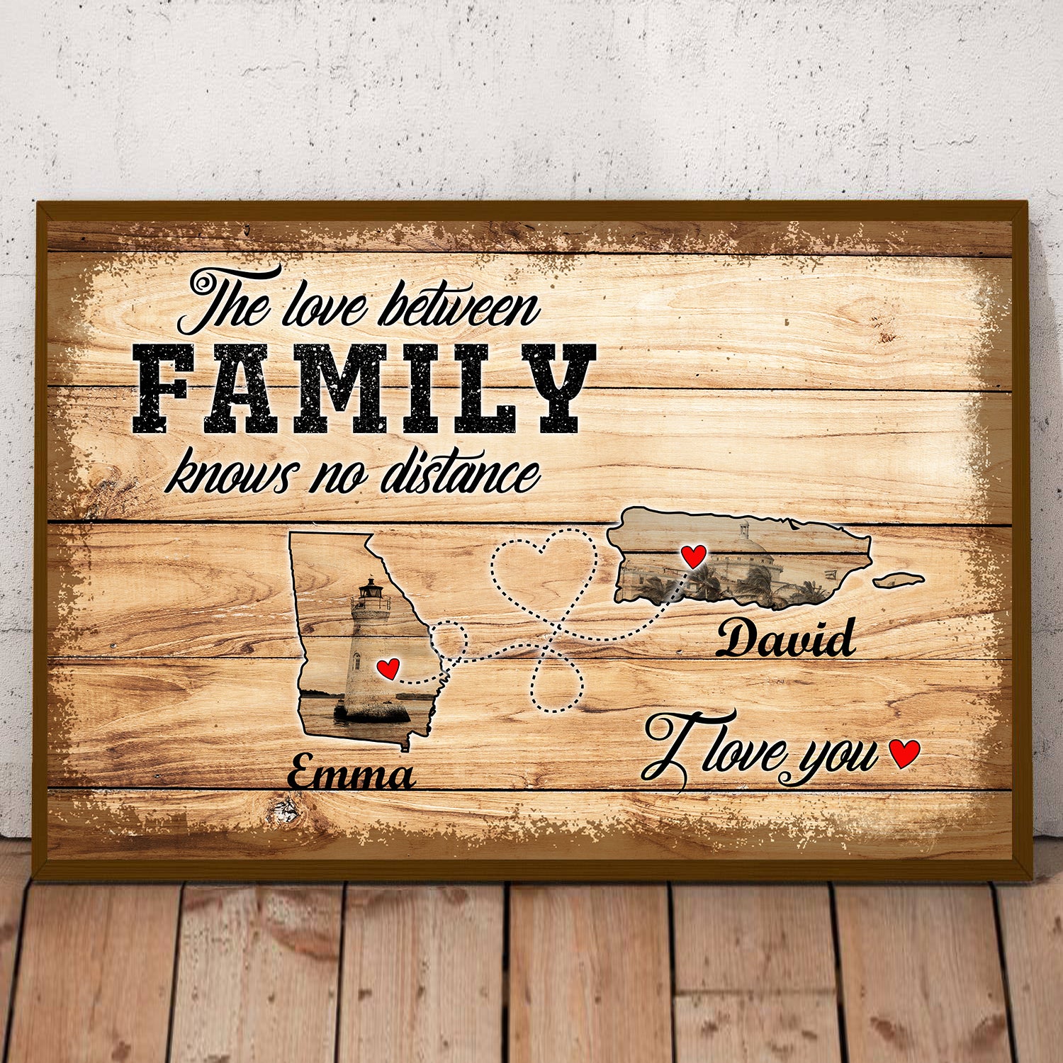 Puerto Rico Georgia The Love Between Family Knows No Distance Custom Poster