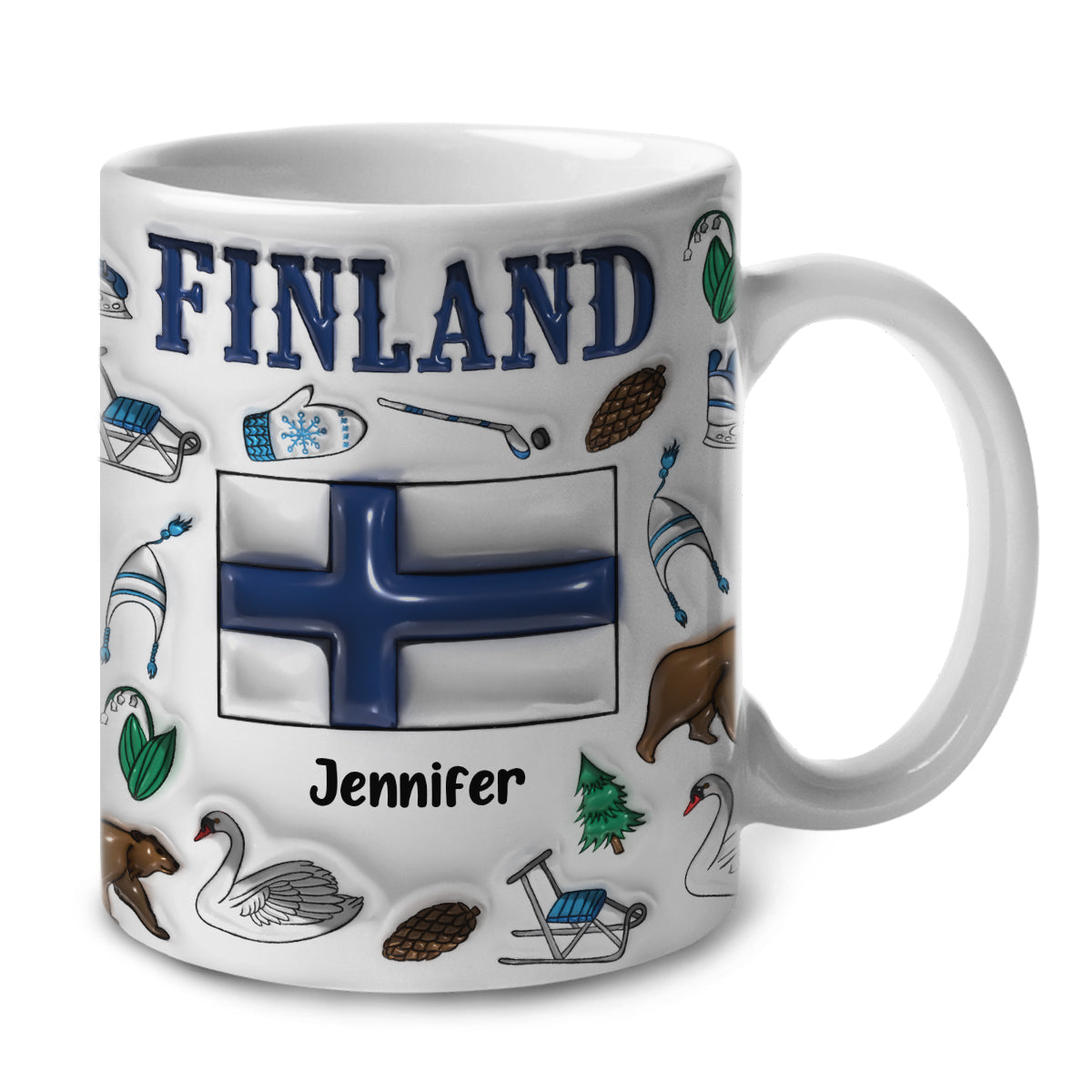 Custom Finland Coffee Mug Cup With Your Name v2