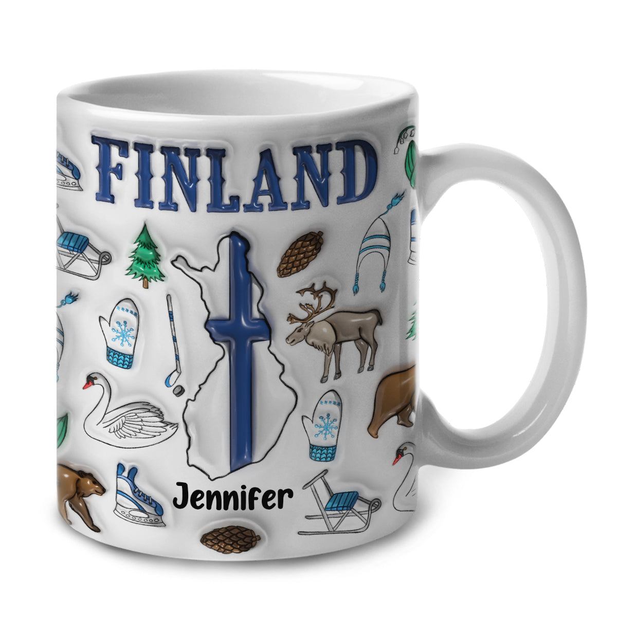 Custom Finland Coffee Mug Cup With Your Name