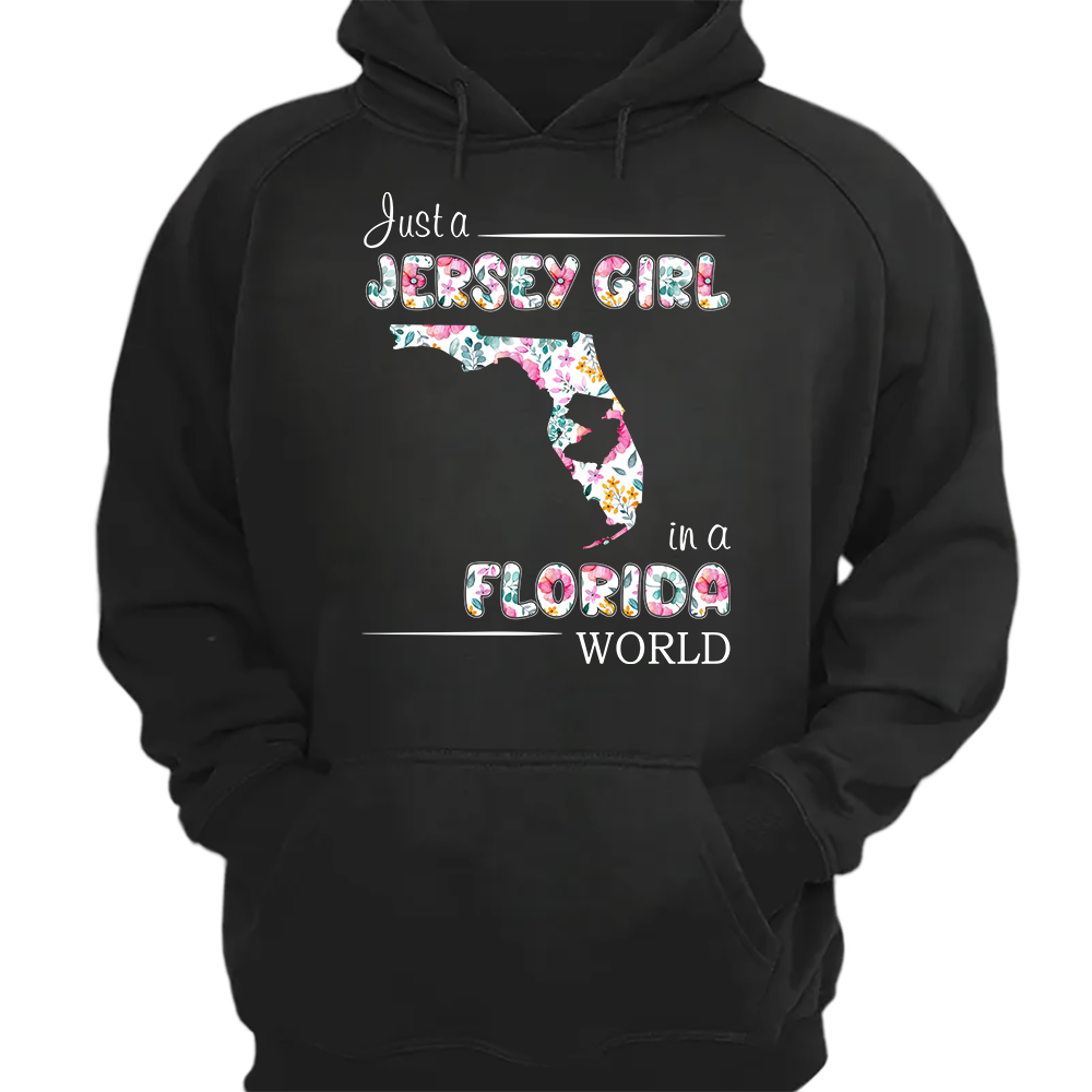 Just A Jersey Girl In A Florida World Flower T-shirt