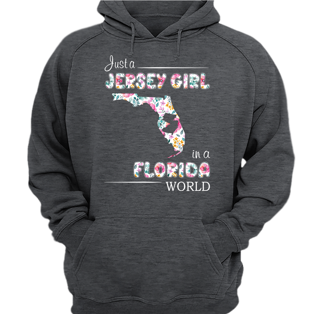 Just A Jersey Girl In A Florida World Flower T-shirt