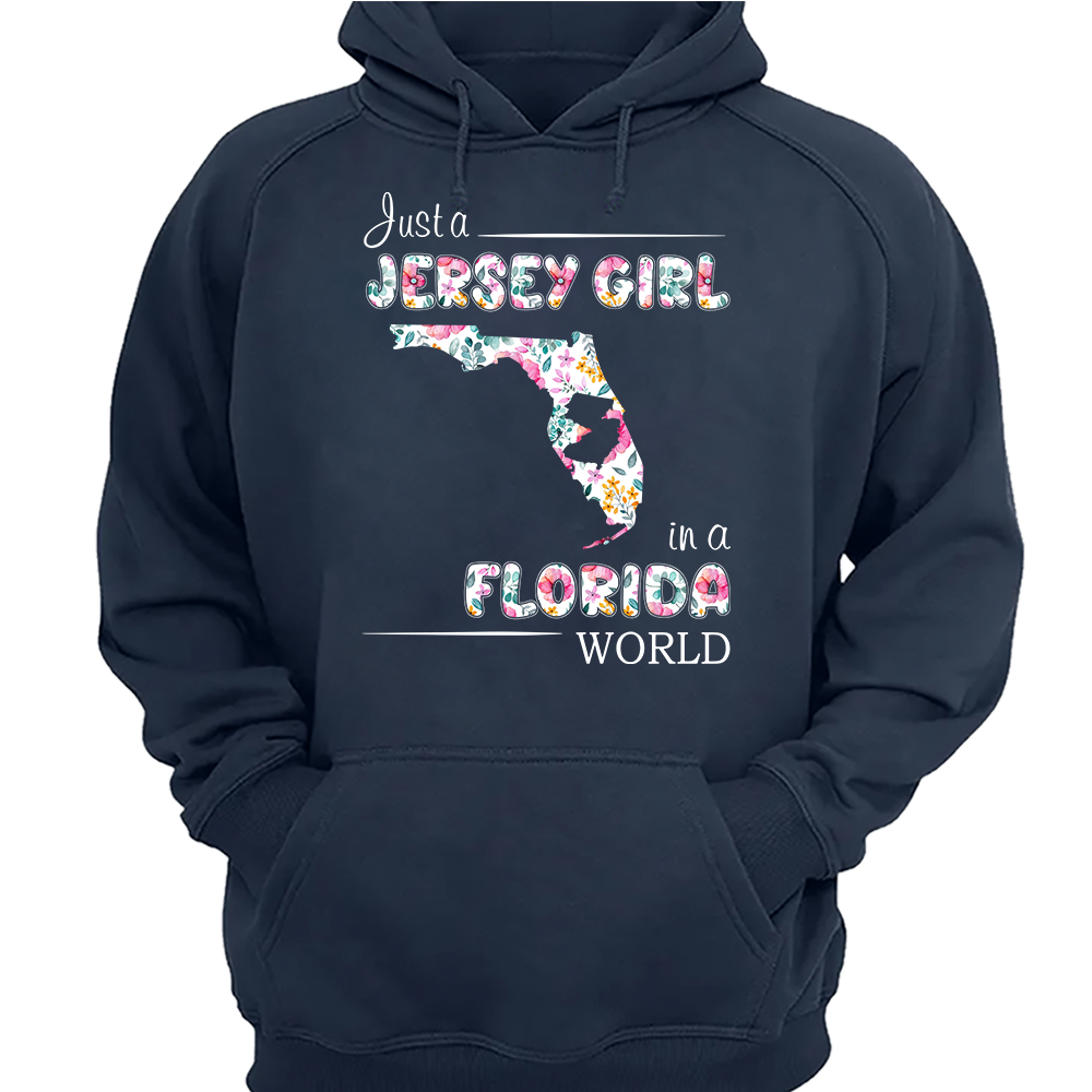 Just A Jersey Girl In A Florida World Flower T-shirt