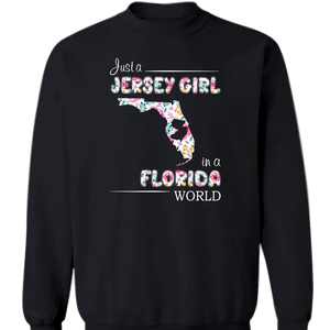 Just A Jersey Girl In A Florida World Flower T-shirt