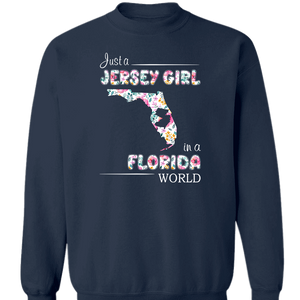 Just A Jersey Girl In A Florida World Flower T-shirt