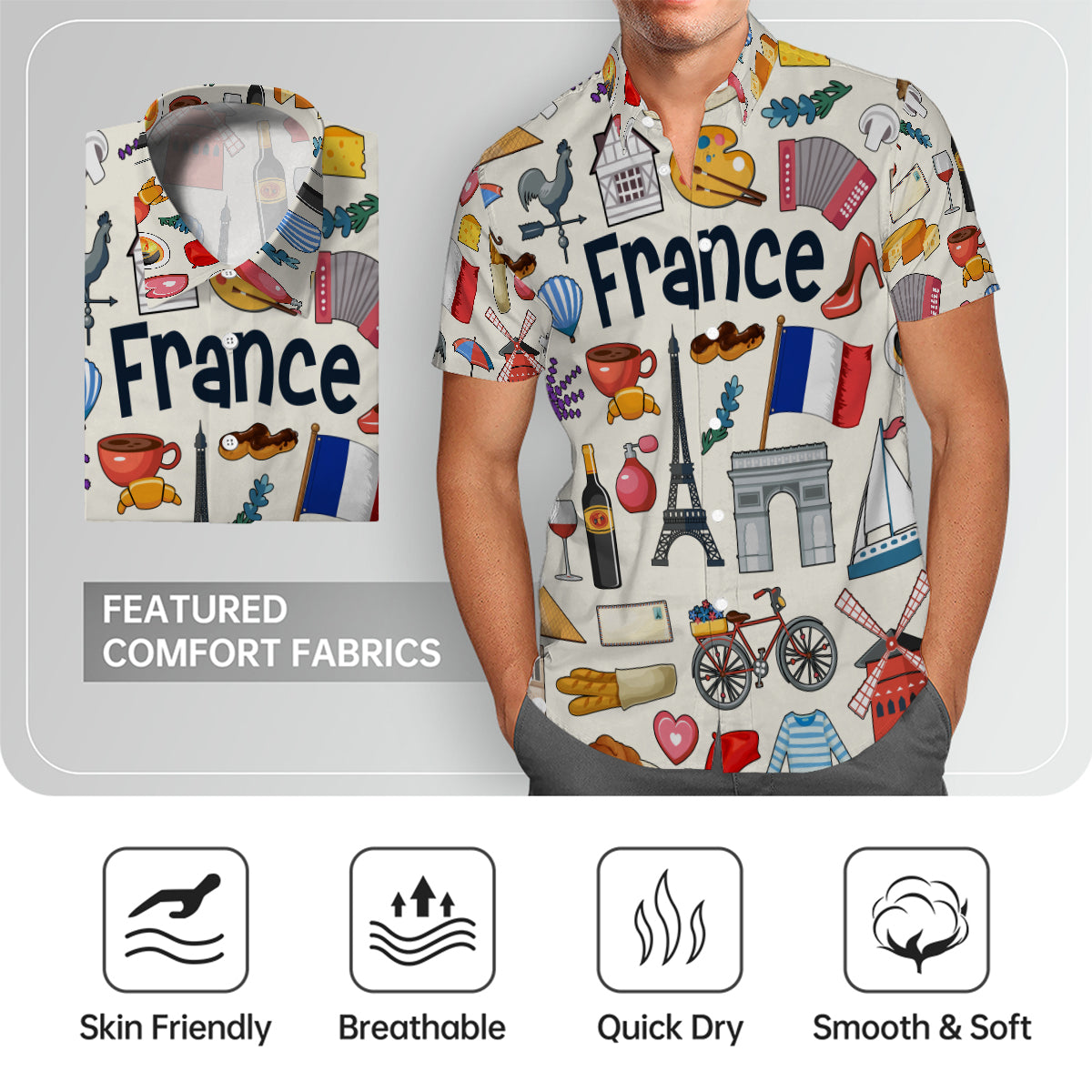France Hawaiian Shirt For Vacation And Travel Lovers