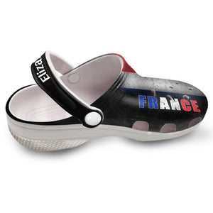 France Personalized Clogs Shoes With A Half Flag