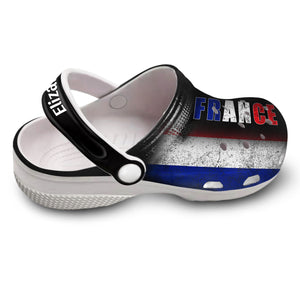 France Personalized Clogs Shoes With A Half Flag