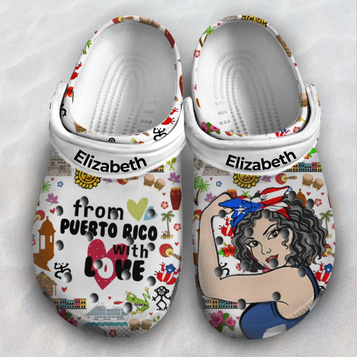 From Puerto Rico With Love Custom Clogs Shoes