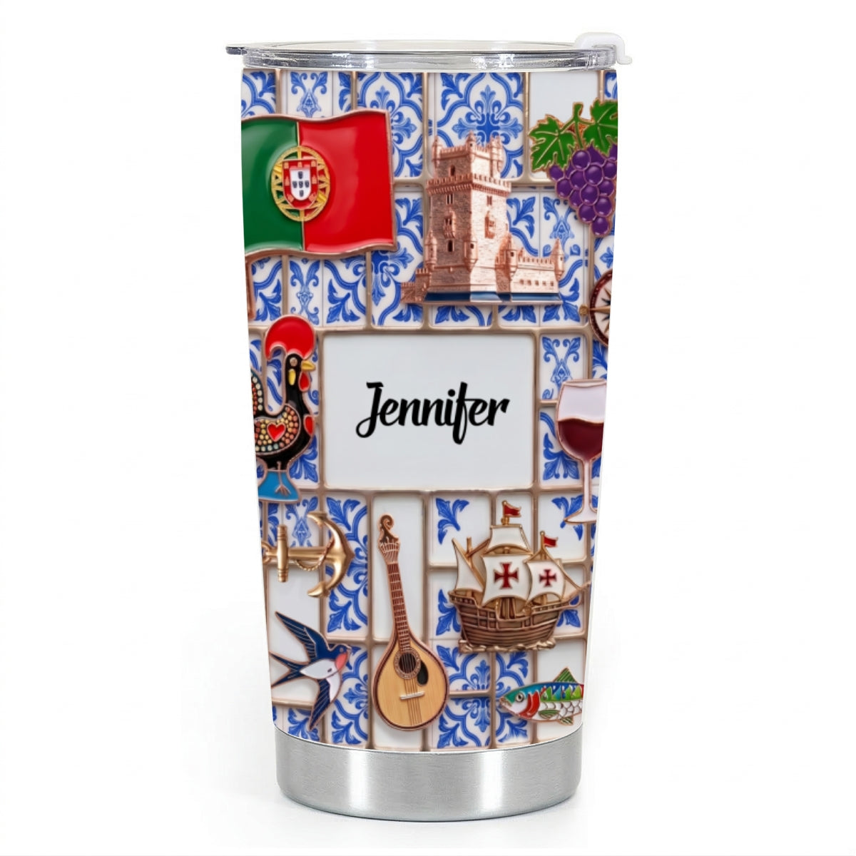 Custom Portugal Tumbler With Beautiful Symbols v2