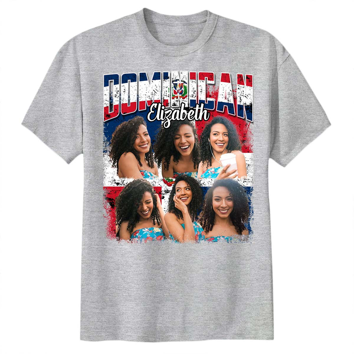 Custom Dominican T-shirt With Your Photo Vintage Version