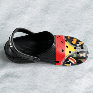 Germany Customized Clogs Shoes With German Flag Zipper