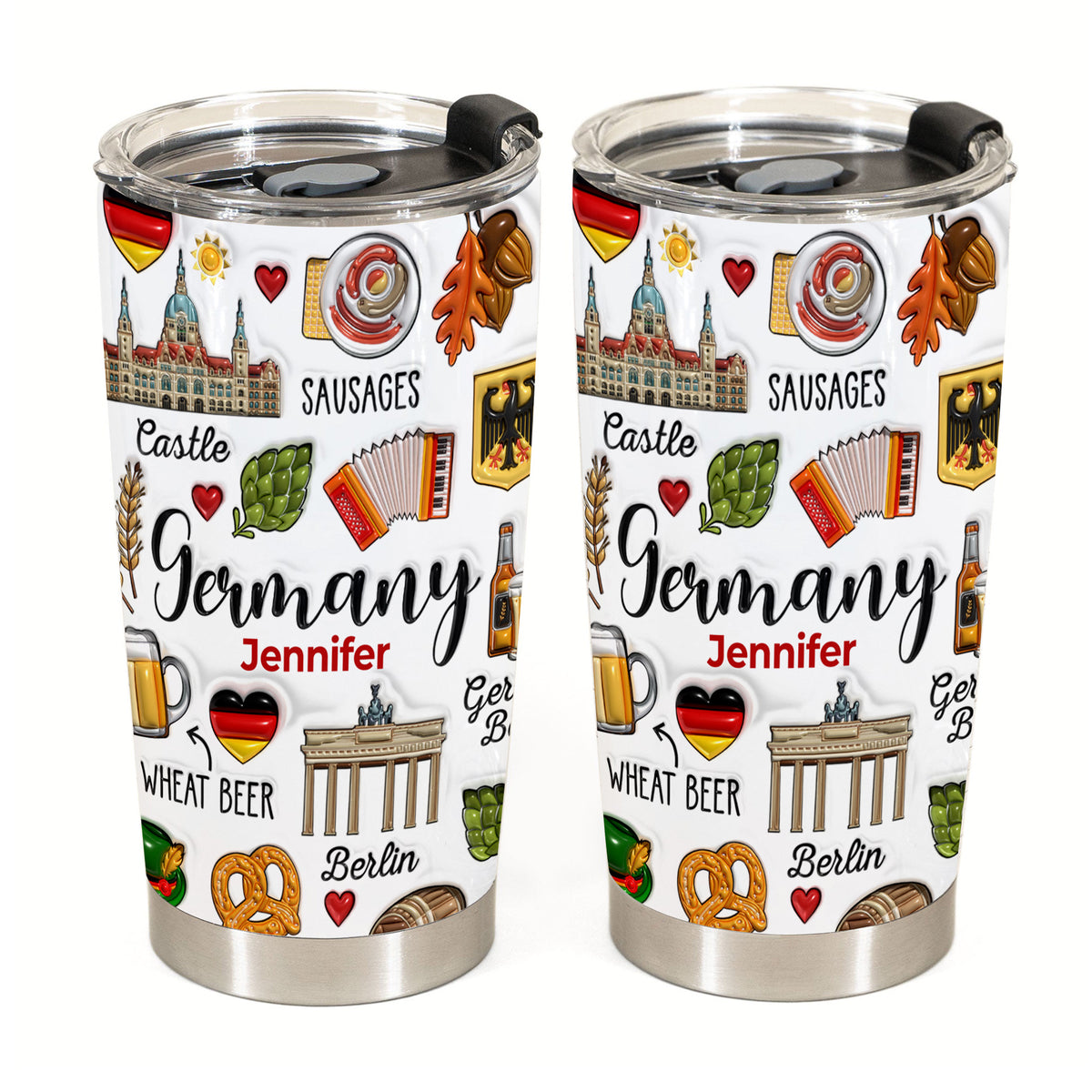 Custom Germany German Tumbler Cup With Symbols