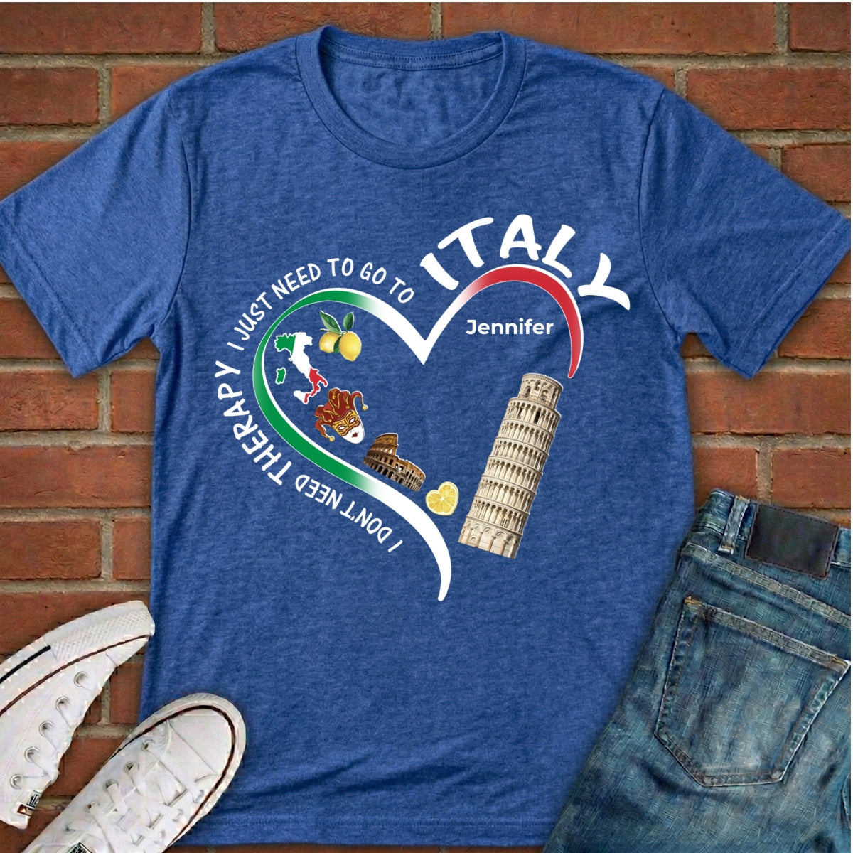 Custom I Just Need To Go To Italy T-shirt With Heart Symbols